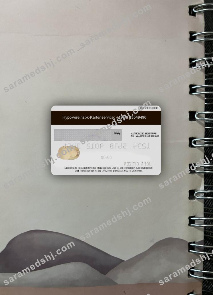 Germany UniCredit Bank MasterCard Credit Card photolook back